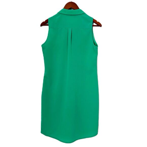 The Limited Shirt Dress Women XS Green Sleeveless Collar Preppy Classic Modest - Picture 2 of 12